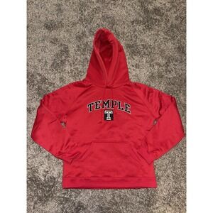 Temple Owls Hoodie Womens M Red Sweatshirt Under Armour Hooded
